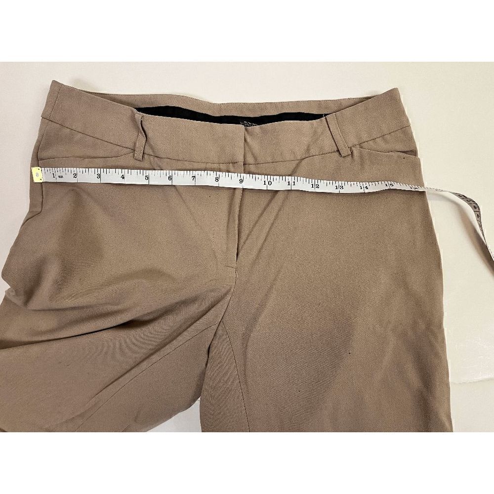 Womens Mid waist Flat Front Ankle Length Chino Dress Pants Khaki Size 6 - Picture 4 of 9